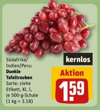 REWE Dunkle Tafeltrauben Angebot