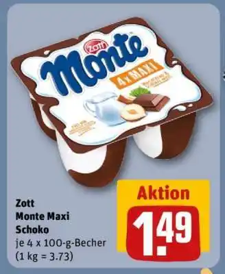 REWE Zott Monte Maxi Schoko Angebot