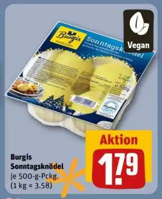 REWE Burgis Sonntagsknödel Angebot