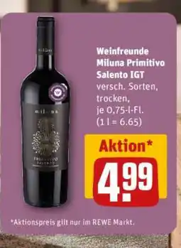 REWE Weinfreunde Miluna Primitivo Salento IGT Angebot