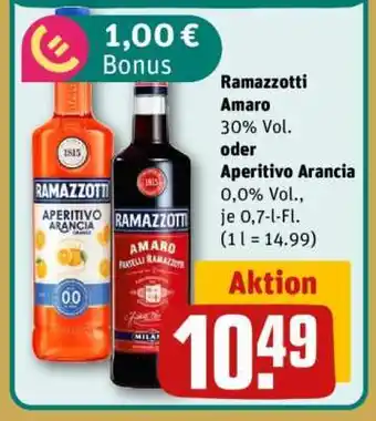 REWE Ramazzotti Amaro oder Aperitivo Arancia Angebot