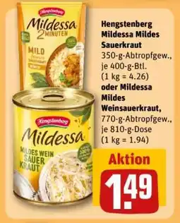 REWE Hengstenberg Mildessa Mildes Sauerkraut oder Mildessa Mildes Weinsauerkraut Angebot