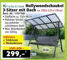 Norma Hollywoodschaukel 3-Sitzer mit Dach Angebot