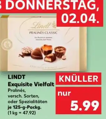 Kaufland LINDT Exquisite Vielfalt Angebot