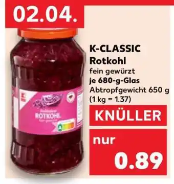 Kaufland K-CLASSIC Rotkohl Angebot