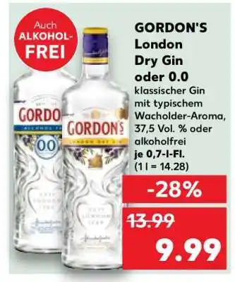 Kaufland GORDON'S London Dry Gin oder 0.0 Angebot