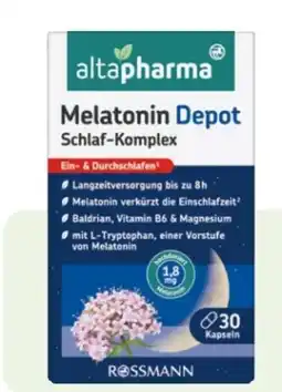 Rossmann Altapharma Melatonin Depot Schlaf Komplex Angebot
