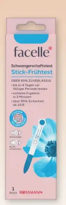 Rossmann Facelle Schwangerschaftstest Stick Frühtest Angebot