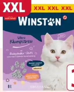 Rossmann Winston Katze Ultra Klumpstreu mit Babypuder-Duft XXL Angebot