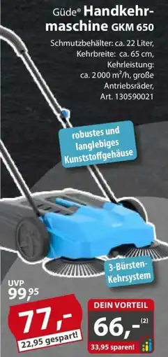 Sonderpreis Baumarkt Güde Handkehrmaschine GKM 650 Angebot