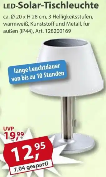 Sonderpreis Baumarkt LED-Solar-Tischleuchte Angebot