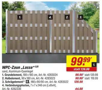 toom Baumarkt Wpc-zaun lasse grundelement Angebot