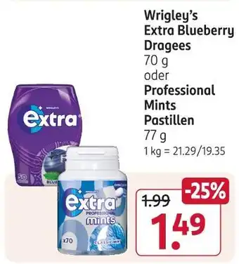 Rossmann Wrigley's extra blueberry dragees Angebot