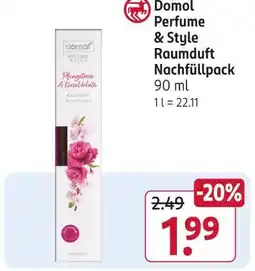 Rossmann Domol perfume & style raumduft nachfüllpack Angebot