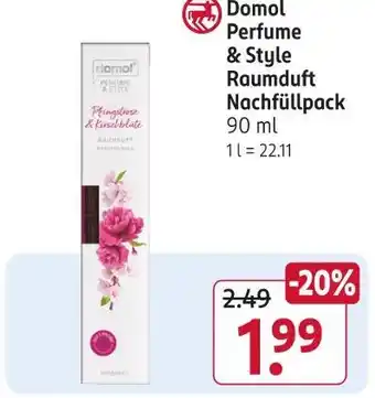 Rossmann Domol perfume & style raumduft nachfüllpack Angebot