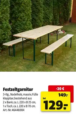 Hagebau Festzeltgarnitur Angebot