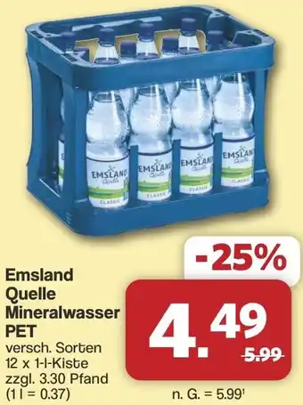 Famila Nord West Emsland Quelle Mineralwasser PET Angebot