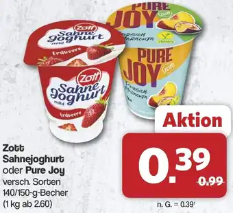 Famila Nord West Zott Sahnejoghurt oder Pure Joy Angebot