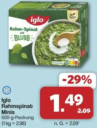 Famila Nord West Iglo Rahmspinat Minis Angebot