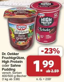 Famila Nord West Dr. Oetker Fruchtgrütze, High Protein oder Sahne Pudding Angebot