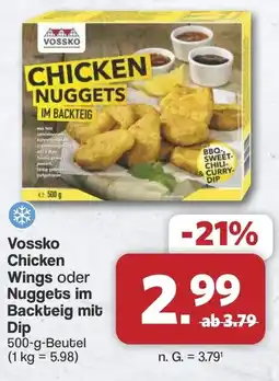 Famila Nord West Vossko Chicken Wings oder Nuggets im Backteig mit Dip Angebot