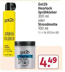 Rossmann Got2b Haarlack Sprühkleber oder Strandmatte Angebot