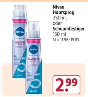 Rossmann Nivea Haarspray 250 ml oder Schaumfestiger 150 ml Angebot