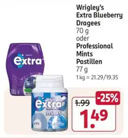 Rossmann Wrigley's Extra Blueberry Dragees oder Professional Mints Pastillen Angebot