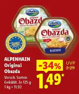 Lidl ALPENHAIN Original Obazda Angebot