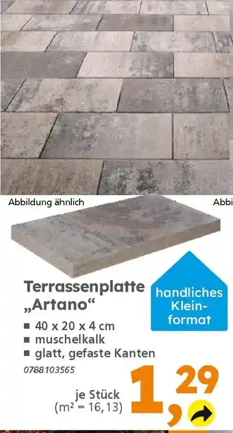 Globus Baumarkt Terrassenplatte ,,Artano" Angebot