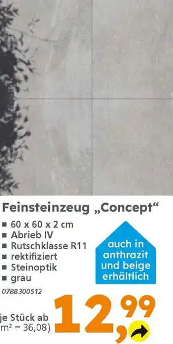 Globus Baumarkt Feinsteinzeug,,Concept" Angebot