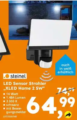 Globus Baumarkt steinel LED Sensor Strahler ,,XLED Home 2 SW" Angebot