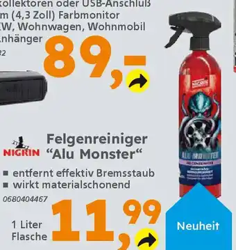 Globus Baumarkt NIGRIN Felgenreiniger "Alu Monster" Angebot