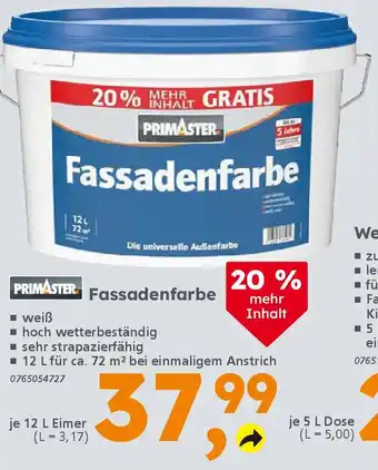 Globus Baumarkt PRIMASTER Fassadenfarbe Angebot