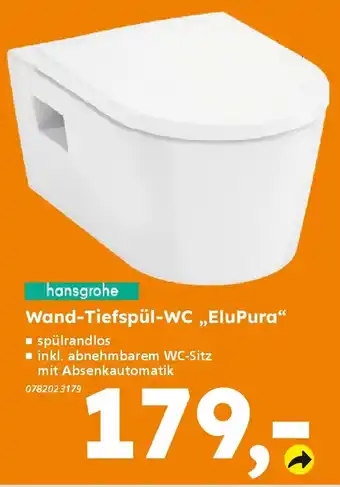 Globus Baumarkt hansgrohe Wand-Tiefspül-WC „EluPura" Angebot