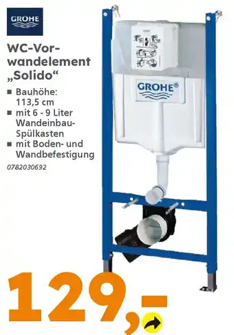 Globus Baumarkt GROHE WC-Vorwandelement ,,Solido" Angebot