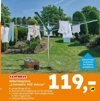 Globus Baumarkt LEIFHEIT Wäschespinne ,,Linomatic 400 deluxe" Angebot