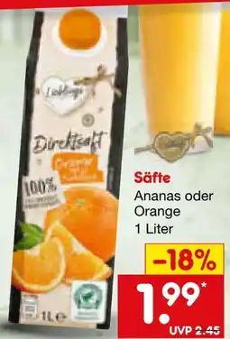 Netto Marken-Discount Lieblings Orangen Direktsaft Angebot