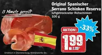 HIT Ullrich Original Spanischer Serrano Schinken Reserva 100g Angebot