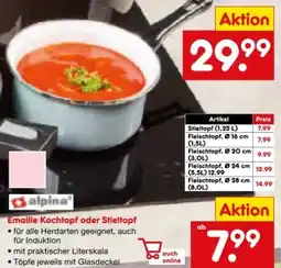 Netto Marken-Discount Alpina Haushalt Emaille Kochtopf Angebot