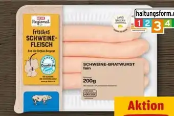 REWE Center Rewe Regional Schweine-Bratwurst Angebot
