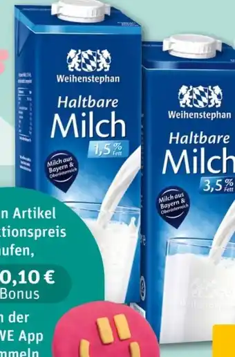 REWE Weihenstephan Haltbare Milch Angebot