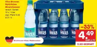 Netto Marken-Discount Vilsa Brunnen Natürliches Mineralwasser Angebot