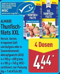 Aldi Nord ALMARE Thunfischfilets XXL Angebot