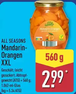 Aldi Nord ALL SEASONS Mandarin Orangen XXL Angebot