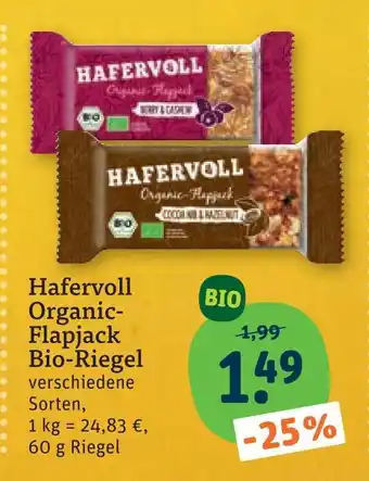 tegut Hafervoll organic-flapjack bio-riegel Angebot