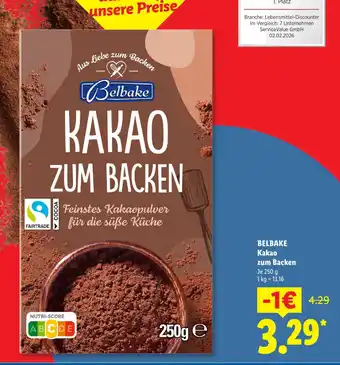 Belbake kakao zum backen
