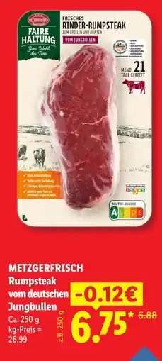 Lidl Metzgerfrisch rumpsteak vom deutschen jungbullen Angebot