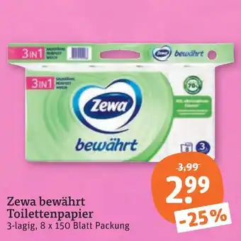 tegut Zewa bewährt toilettenpapier Angebot