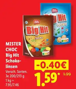 Lidl Mister choc big hit schokolinsen Angebot